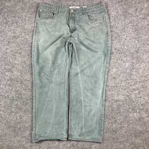 PJ Mark Jeans Mens Size 44 Green Straight Leg Cotton Faded Casual Denim Pants